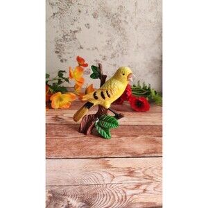 Vintage Porcelain Handpainted Canary Figure by FEI - BIRD YELLOW VINTAGE FIGURE